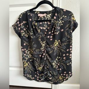 Philosophy Floral Blouse Black size small